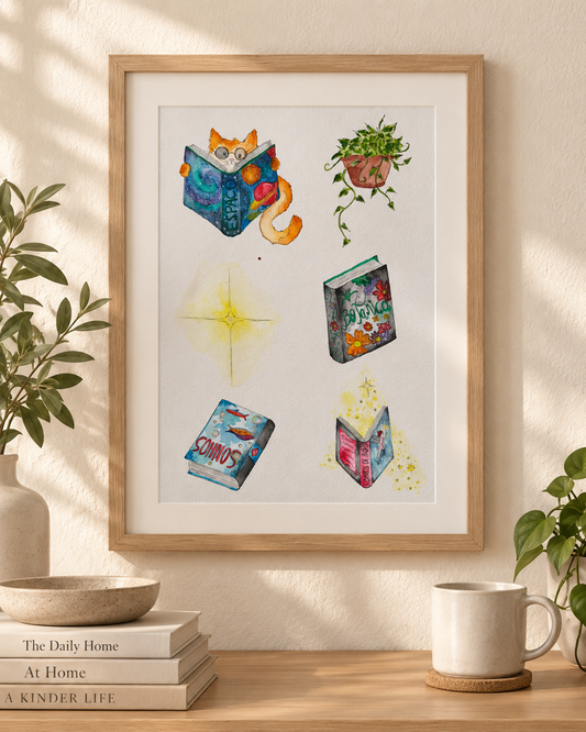Pintura Original - Um mundo em cada livro