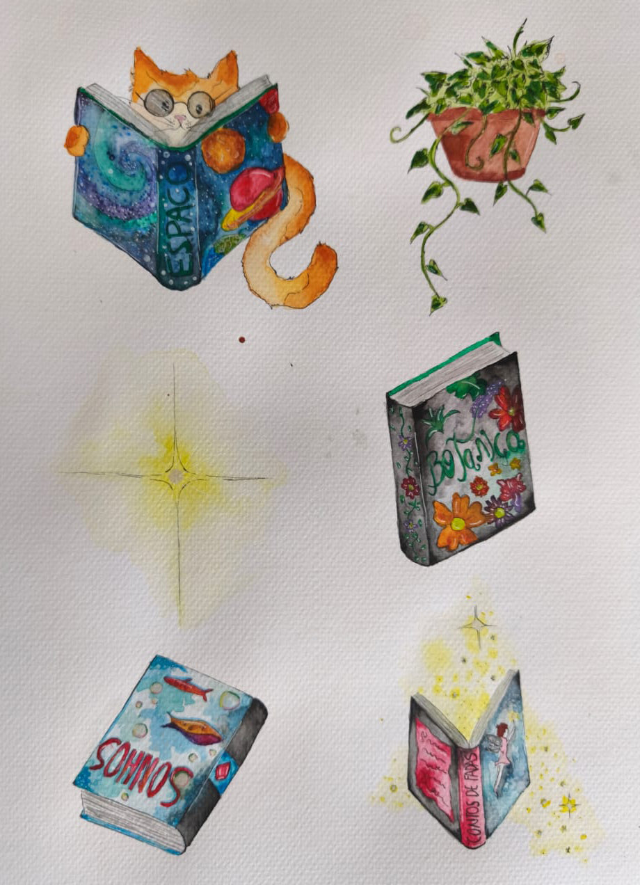 Pintura Original - Um mundo em cada livro